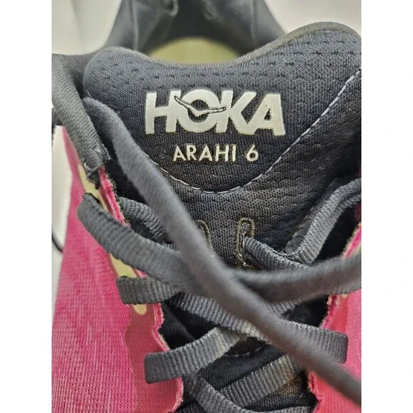 HOKA One Arahi 6 Women 9.5 B Fuchsia Ibis Rose Running Shoes Athletic Sneakers - Picture 5 of 6